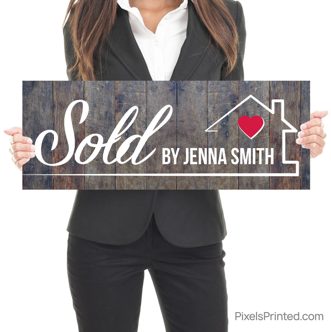 sold by real estate agent testimonial social media sign