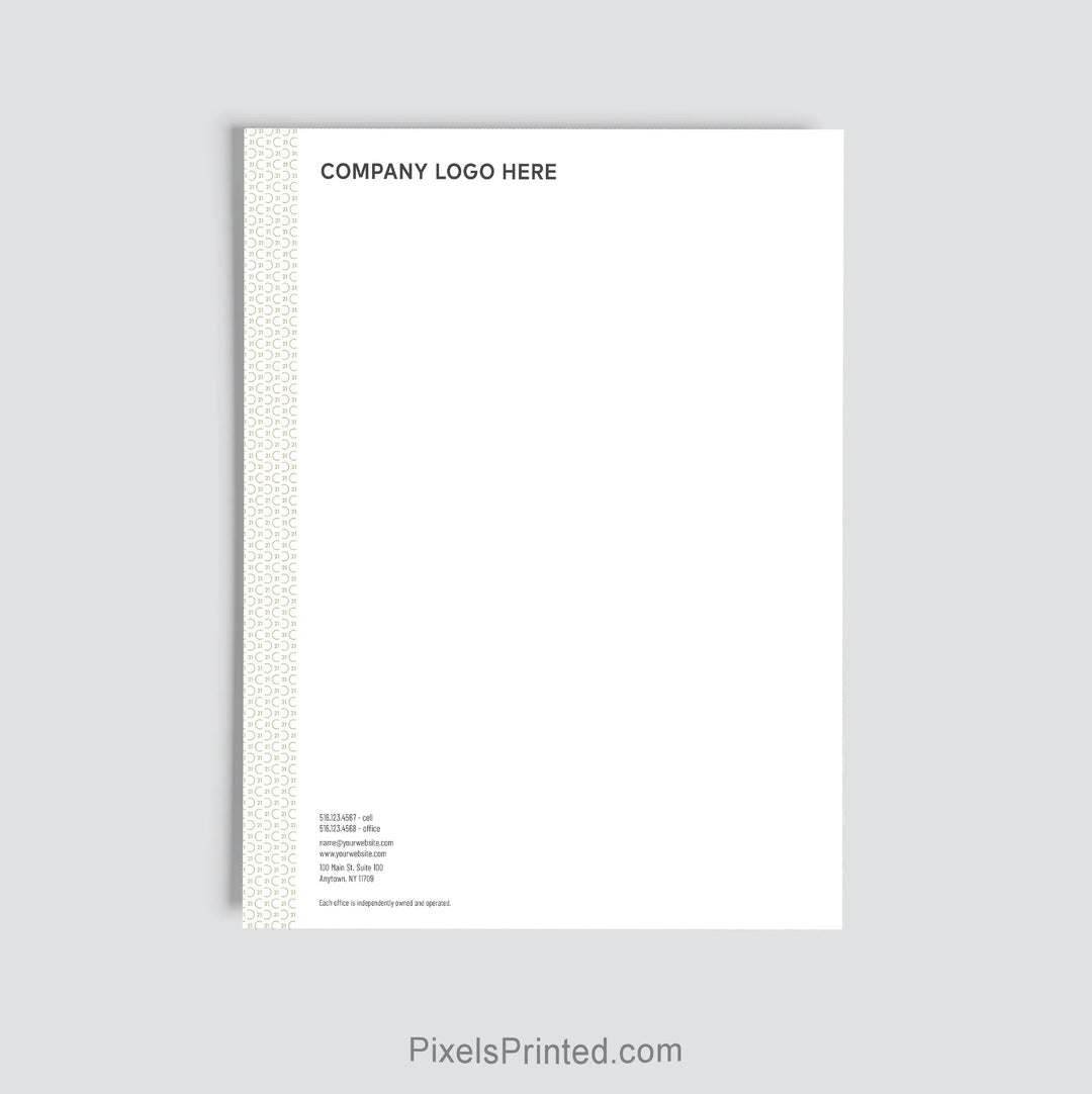 Century 21 real estate office letterhead personalized for brokerage use