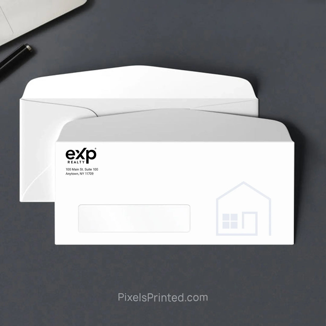 Personalized eXp Realty real estate office envelope with return address