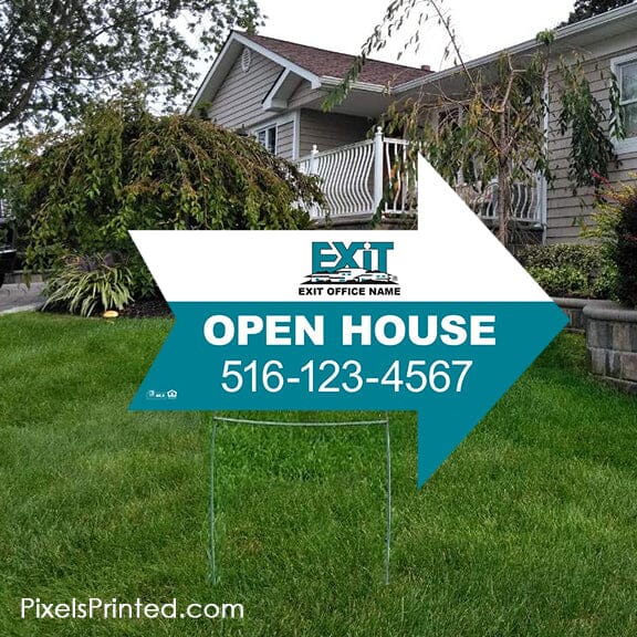 EXIT realty arrow open house sign