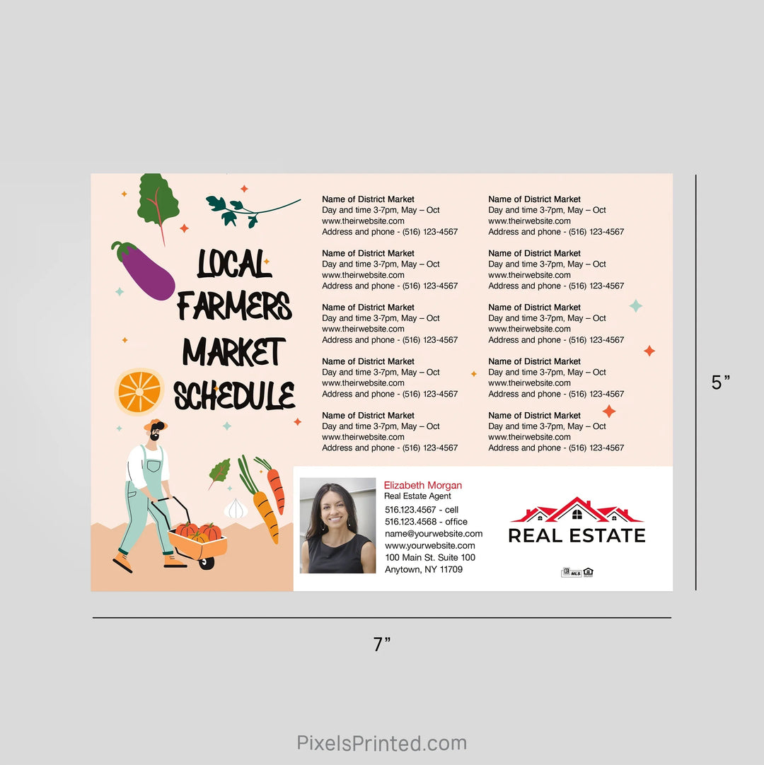 Independent Real Estate Farmers Market calendar Postcard Magnets
