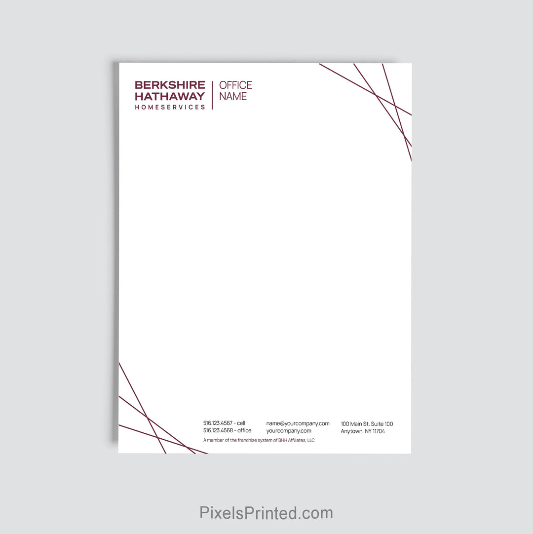 Berkshire Hathaway HomeServices real estate office letterhead