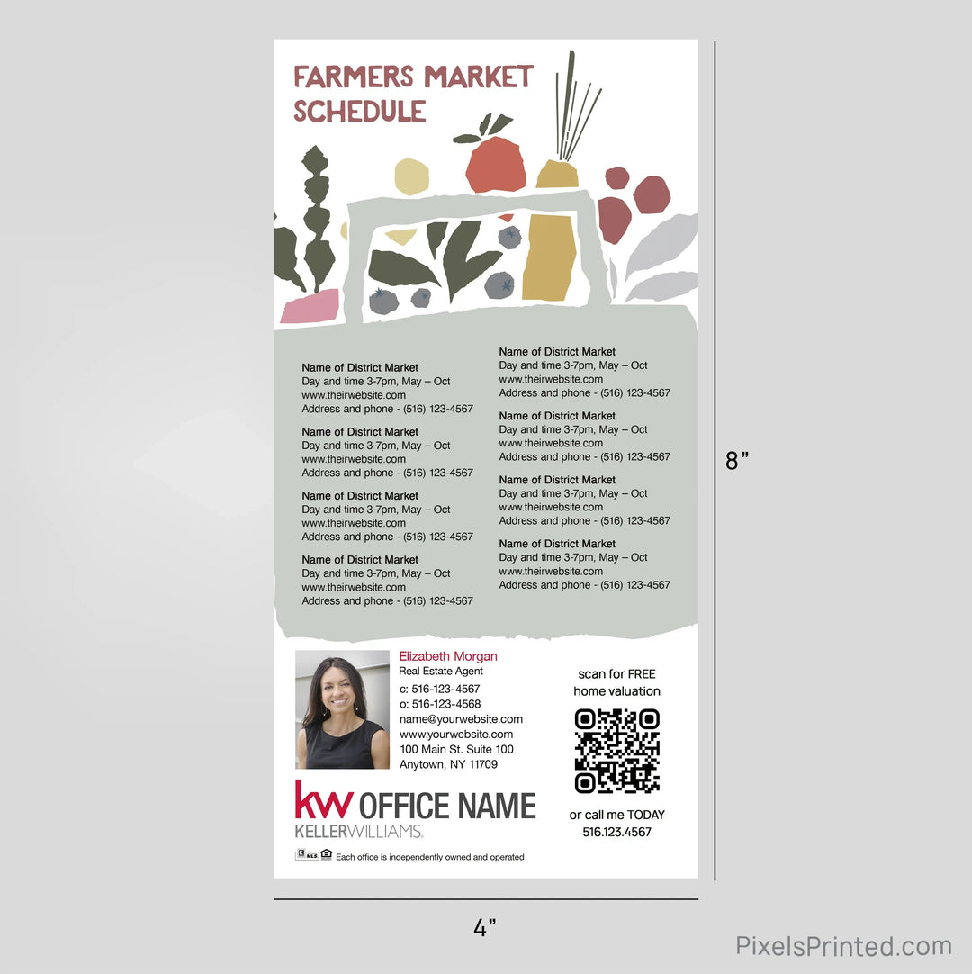Keller Williams Real Estate Farmers Market Schedule Postcard Magnets