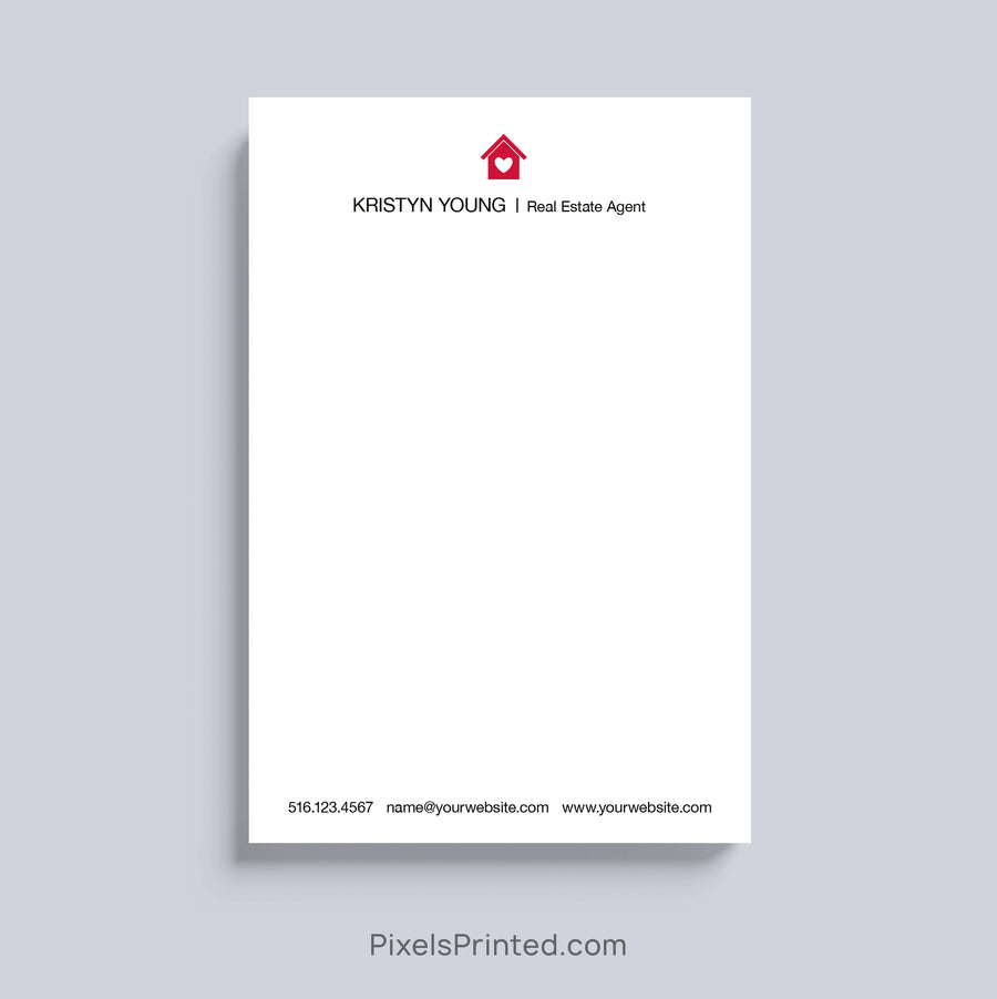 customizable real estate notepad with house design