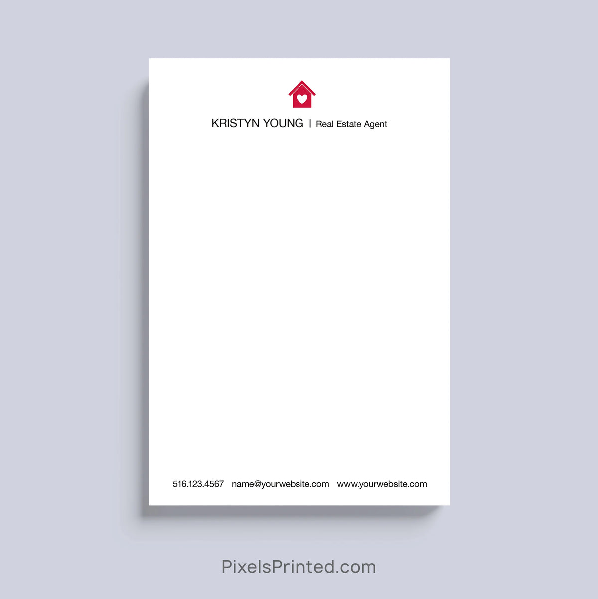 customizable real estate notepad with house design