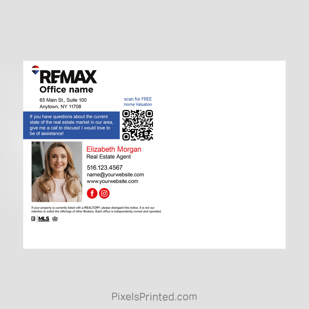 REMAX real estate farmers market schedule postcards marketing
