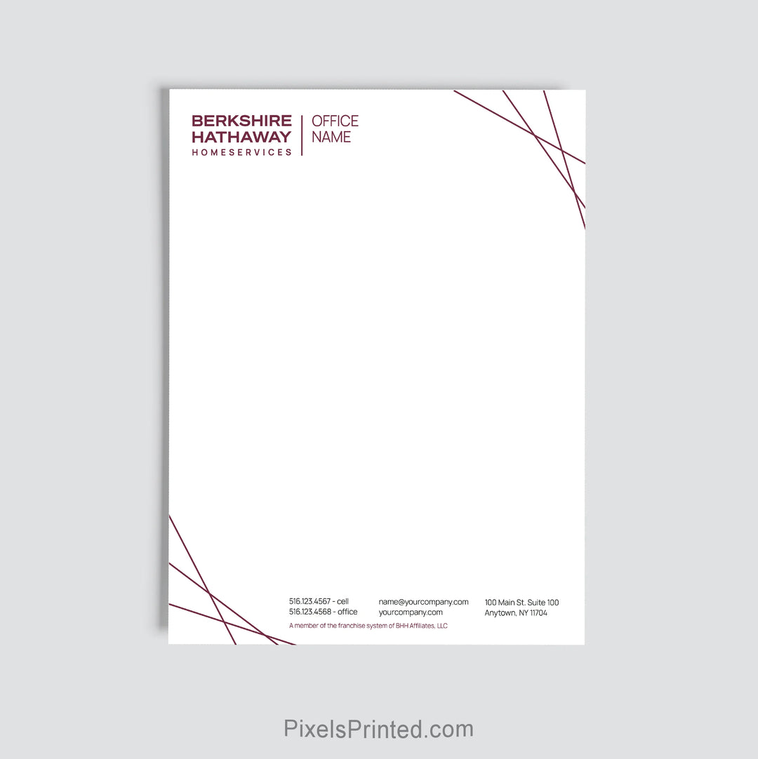 Berkshire Hathaway HomeServices real estate office letterhead