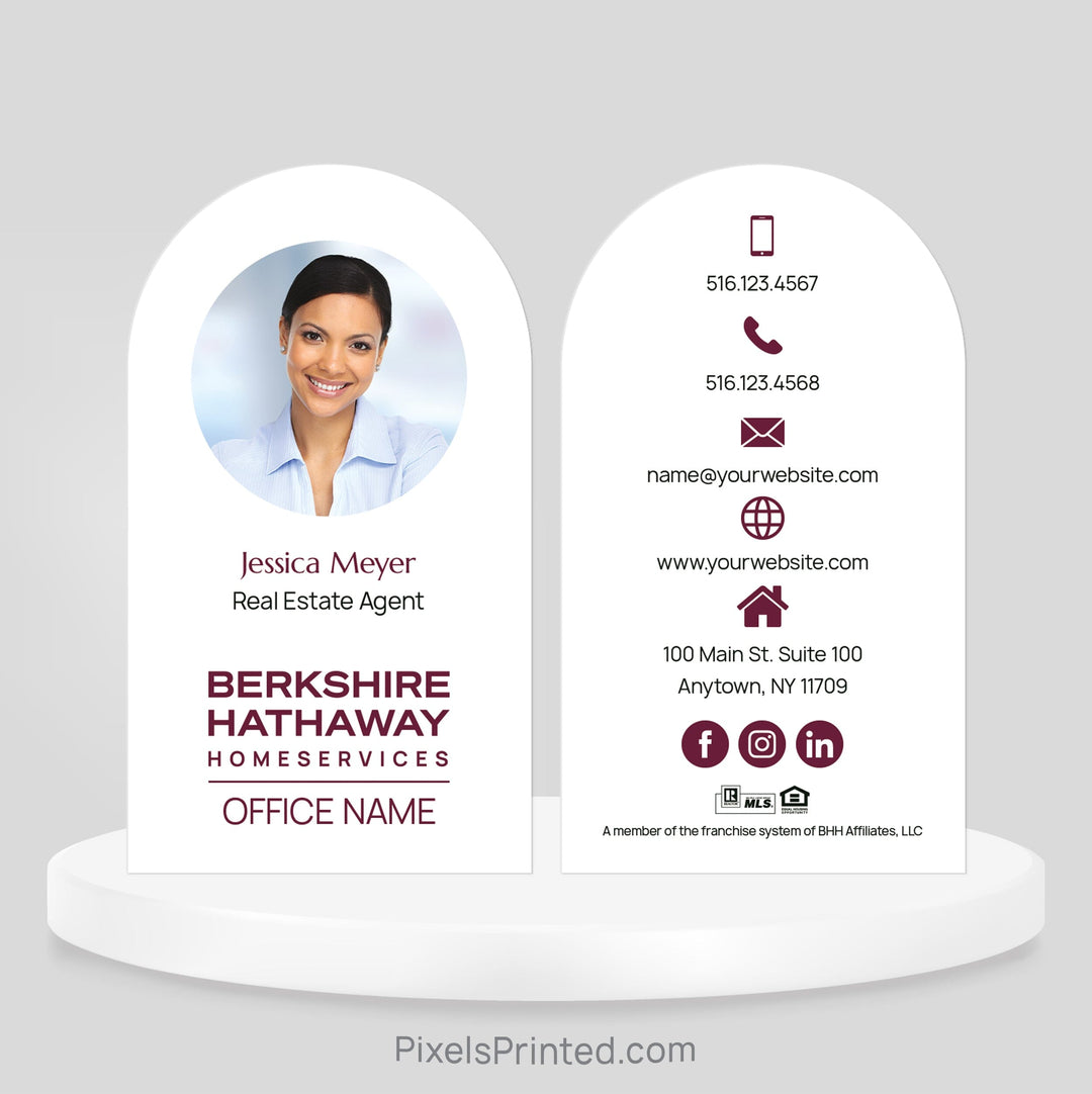 Berkshire Hathaway half circle shape business cards Business Cards PixelsPrinted 