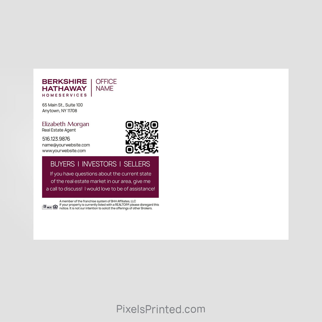 Berkshire Hathaway real estate agent announcement postcards PixelsPrinted 