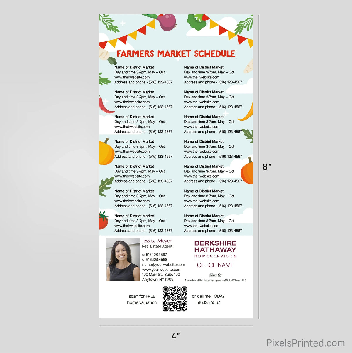 Berkshire Hathaway Real Estate Farmers Market Calendar Postcard Magnets postcard magnets PixelsPrinted 