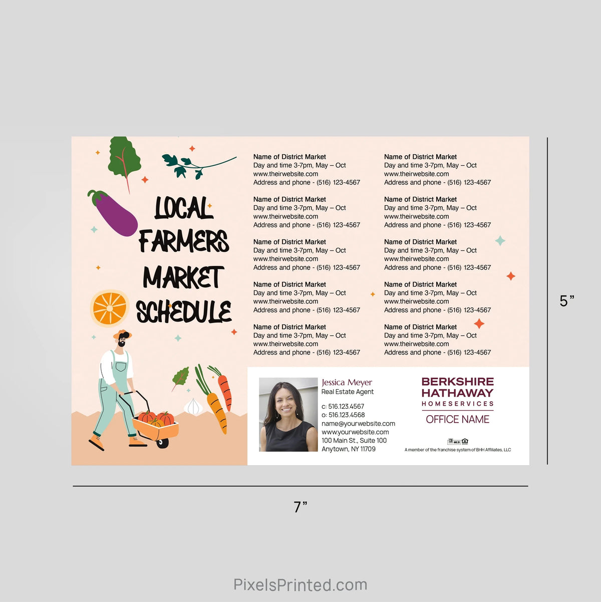 Berkshire Hathaway Real Estate Farmers Market Calendar Postcard Magnets postcard magnets PixelsPrinted 