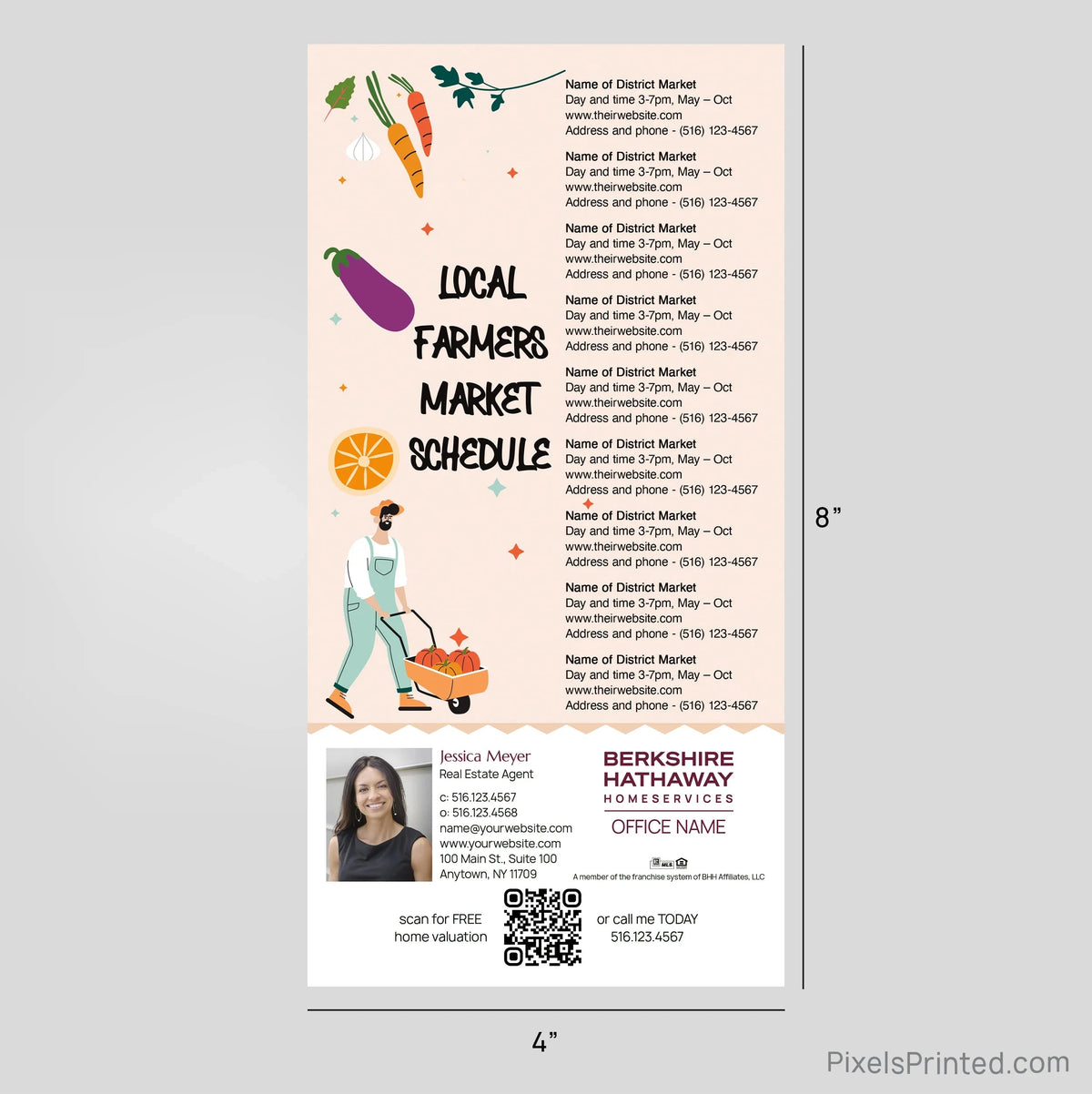Berkshire Hathaway Real Estate Farmers Market Calendar Postcard Magnets postcard magnets PixelsPrinted 
