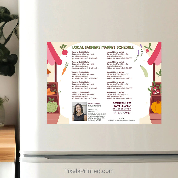 Berkshire Hathaway Real Estate Farmers Market Schedule Postcard Magnets postcard magnets PixelsPrinted 
