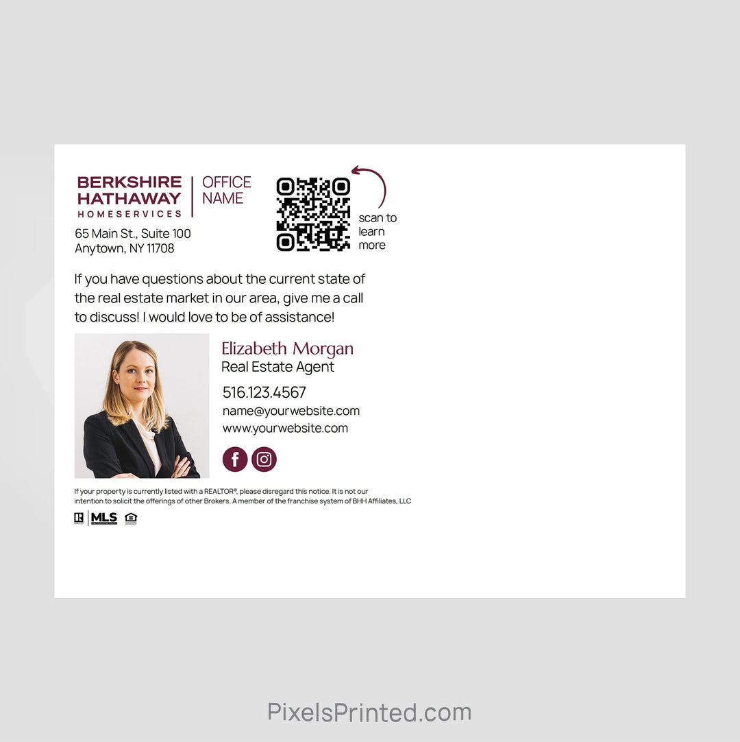 Berkshire Hathaway real estate farmers market schedule postcards PixelsPrinted 