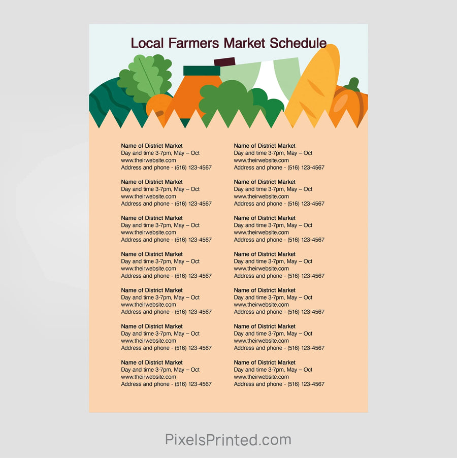 Berkshire Hathaway real estate farmers market schedule postcards PixelsPrinted 