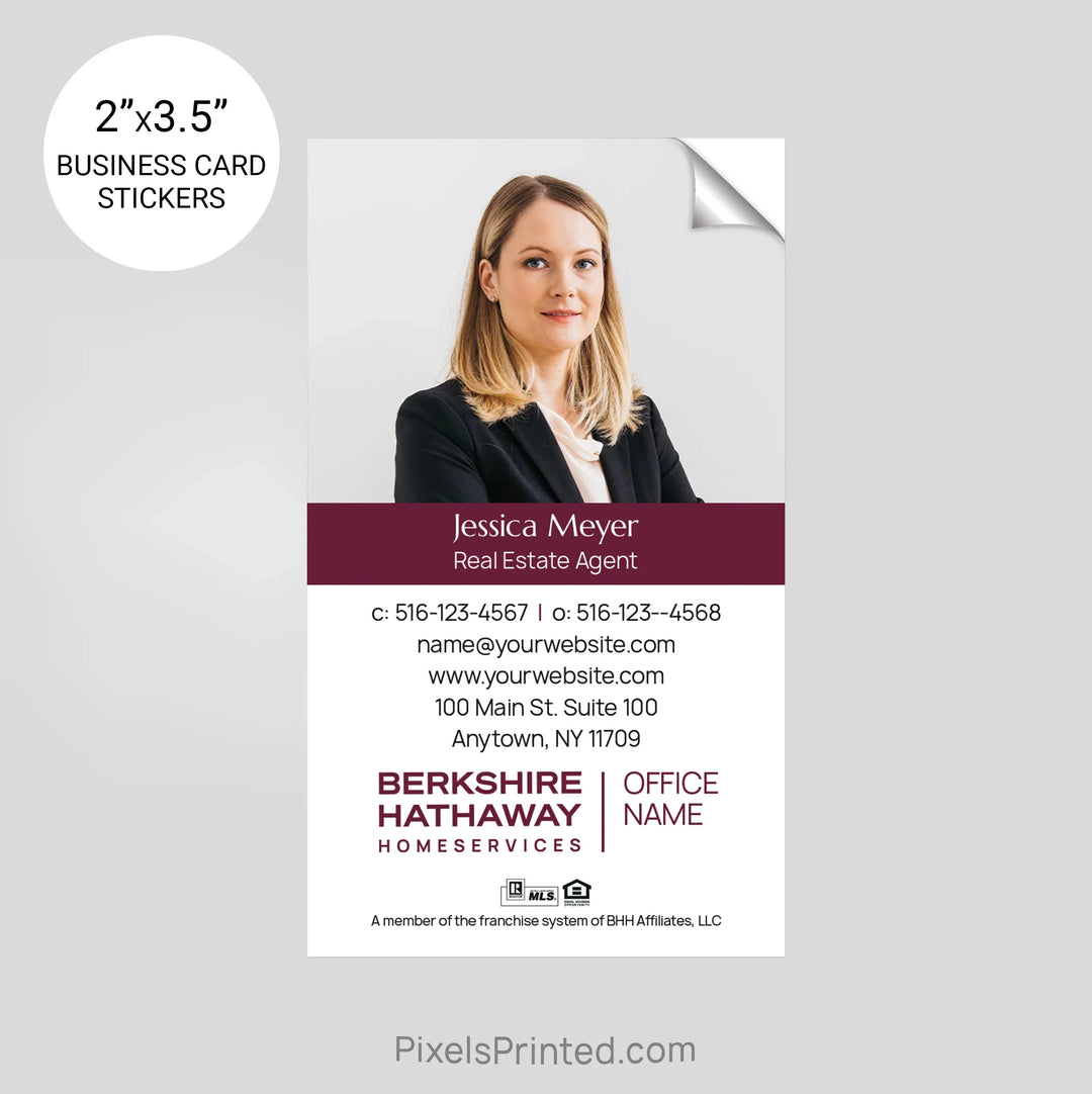 Berkshire Hathaway team business card stickers PixelsPrinted 