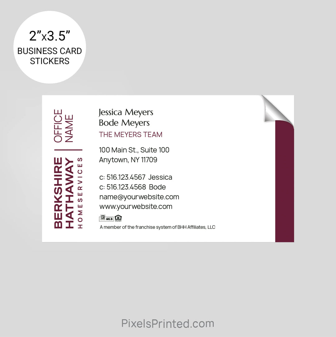 Berkshire Hathaway team business card stickers PixelsPrinted 