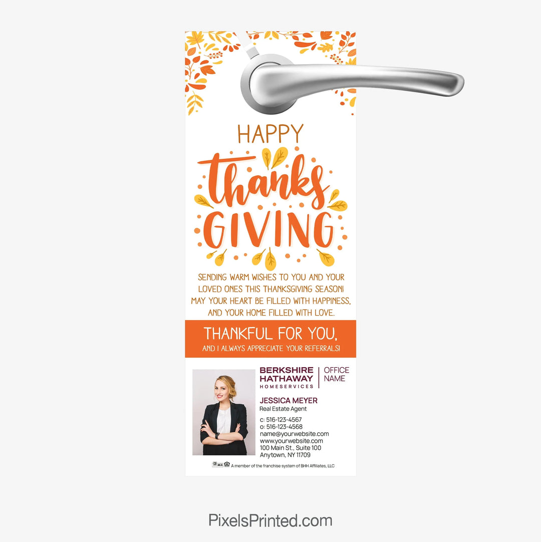 Berkshire Hathaway Thanksgiving Day door hangers PixelsPrinted 