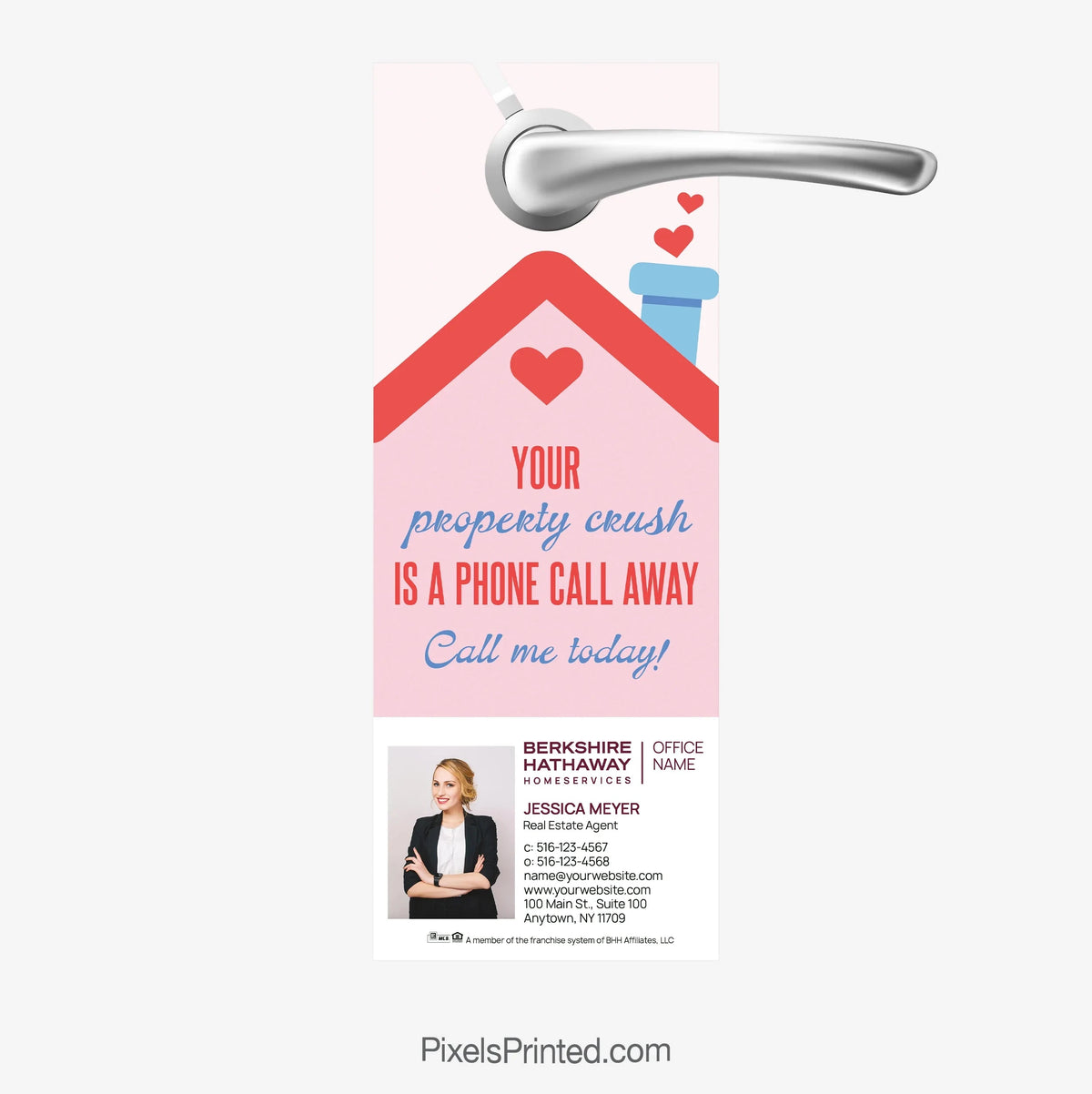 Berkshire Hathaway Valentine’s Day agent introduction door hanger PixelsPrinted 