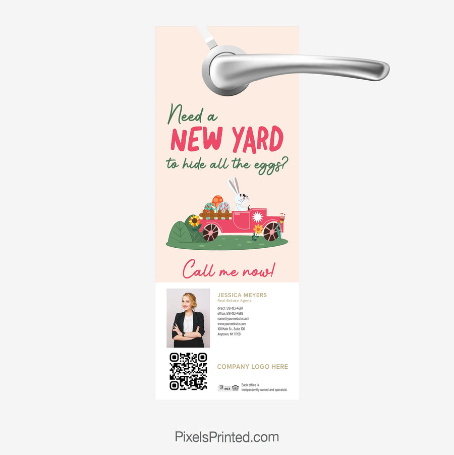 Easter door hanger focused on outdoor space for Century 21 realtors