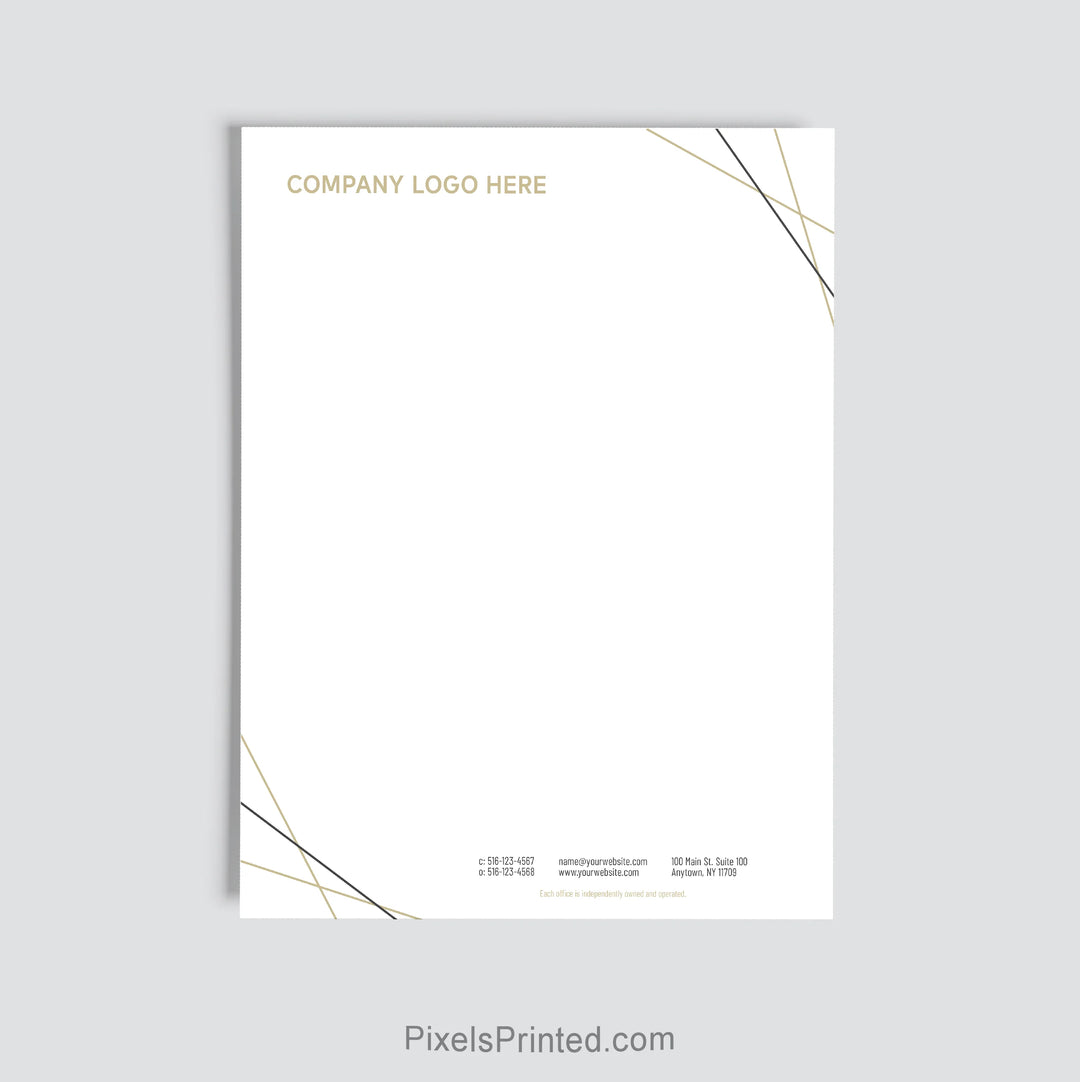 Century 21 brokerage letterhead personalized with office information