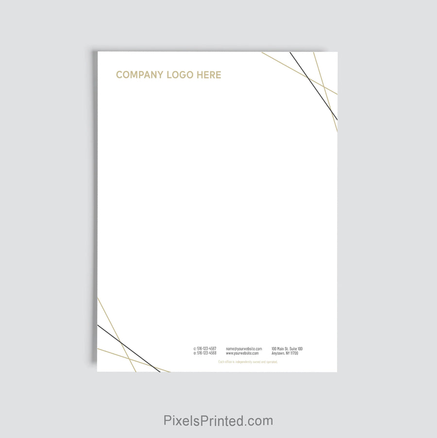 Century 21 brokerage letterhead personalized with office information