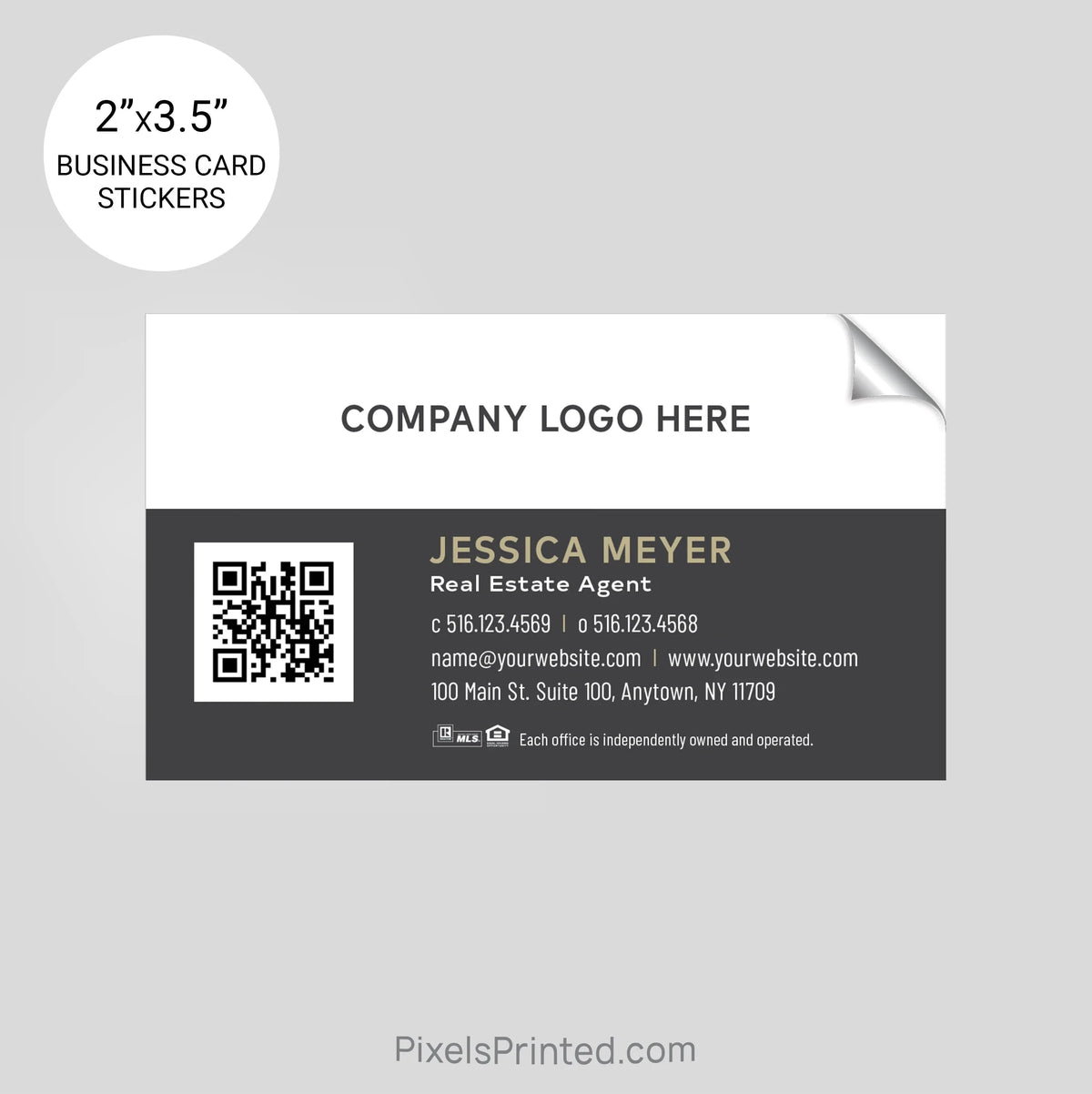 Century 21 business card stickers PixelsPrinted 