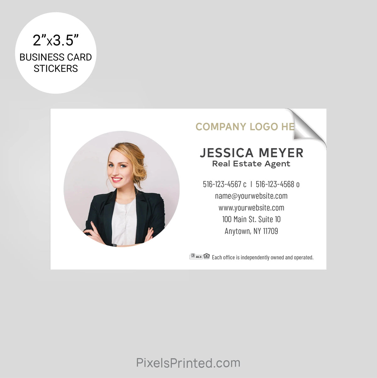 Century 21 business card stickers PixelsPrinted 