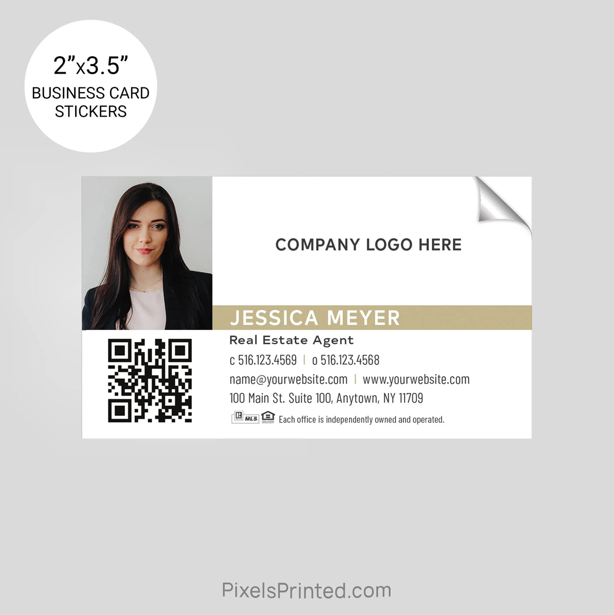 Century 21 business card stickers PixelsPrinted 