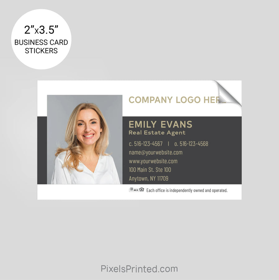 Century 21 business card stickers PixelsPrinted 