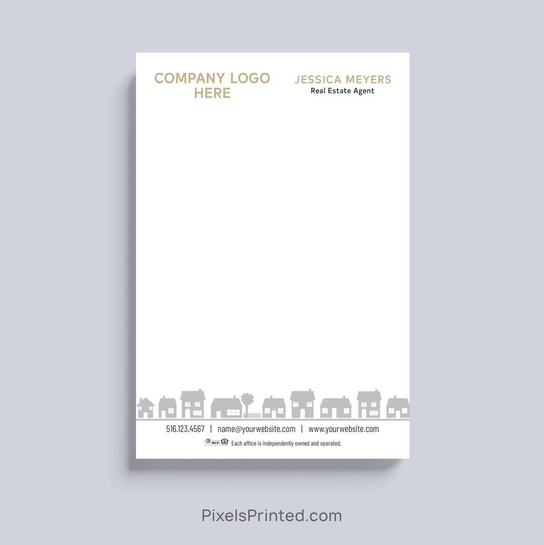 Century 21 realtor notepad with neighborhood houses design