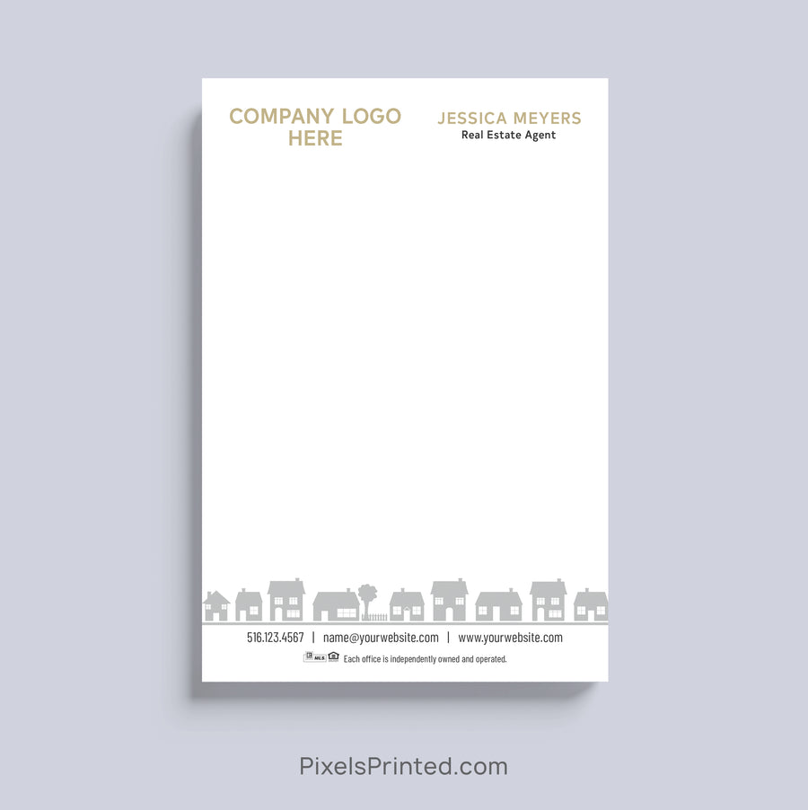 Century 21 realtor notepad with neighborhood houses design