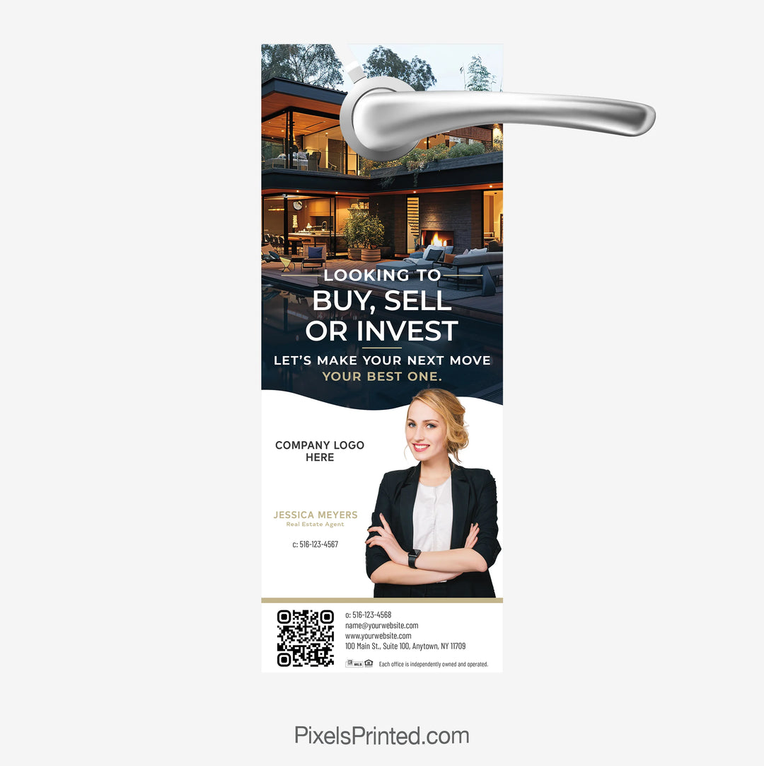 Century 21 real estate agent introduction door hanger for neighborhood marketing