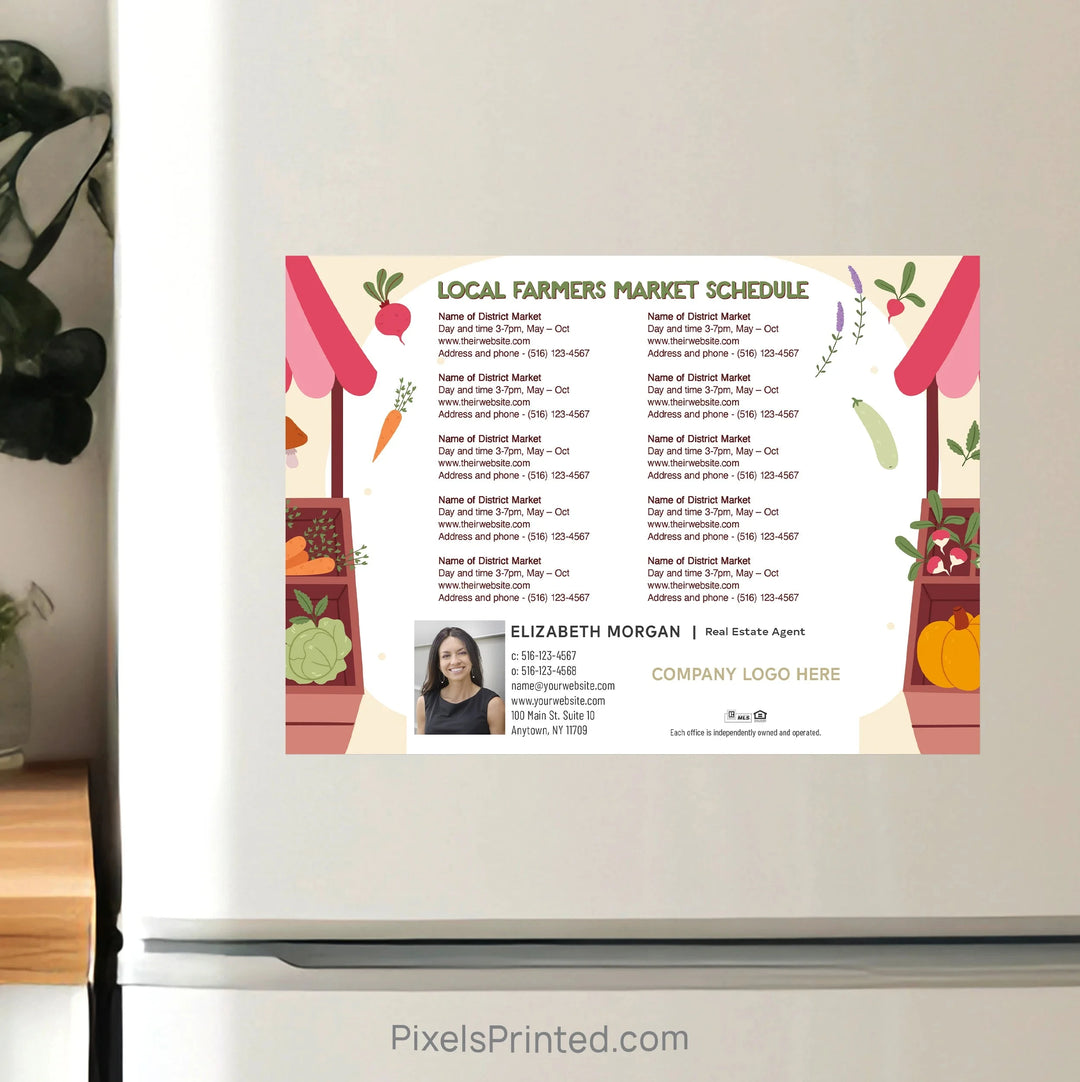 Century 21 real estate Farmers Market calendar Postcard Magnet postcard magnets PixelsPrinted 