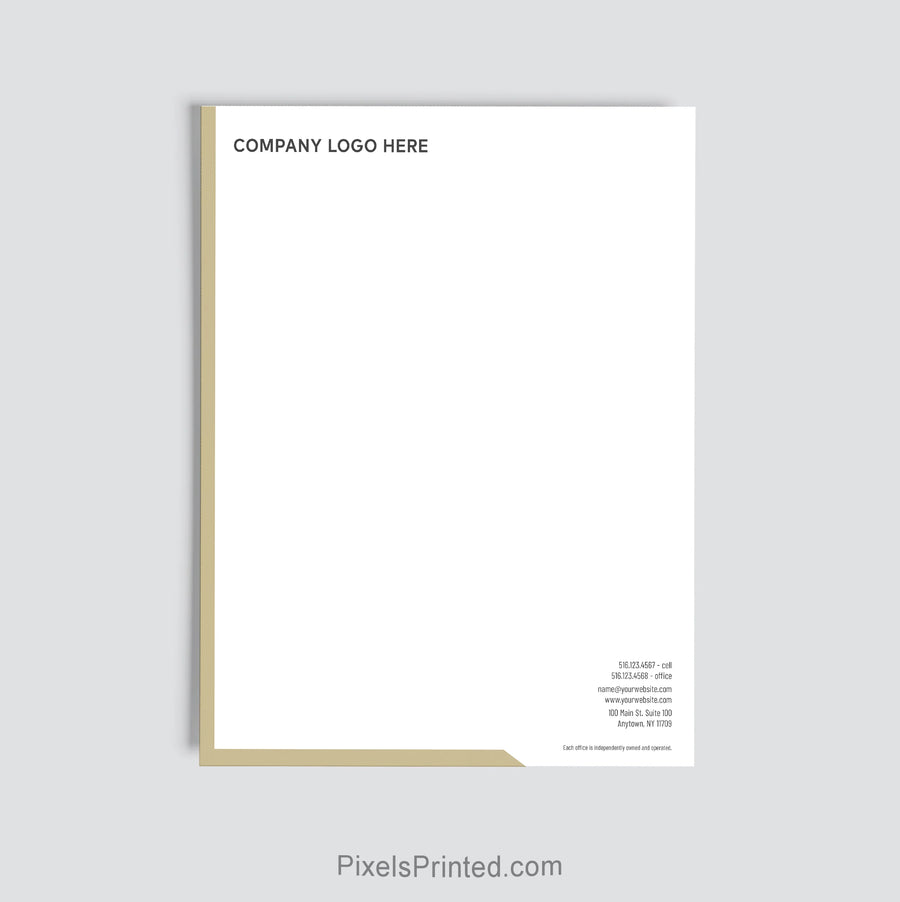 Personalized Century 21 real estate letterhead for agents and offices