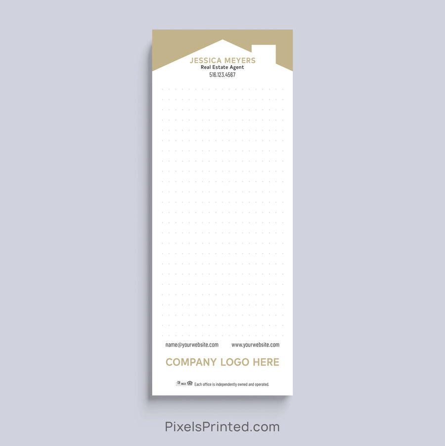 Personalized Century 21 referral marketing notepad with house design