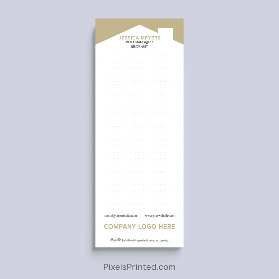 Personalized Century 21 referral marketing notepad with house design