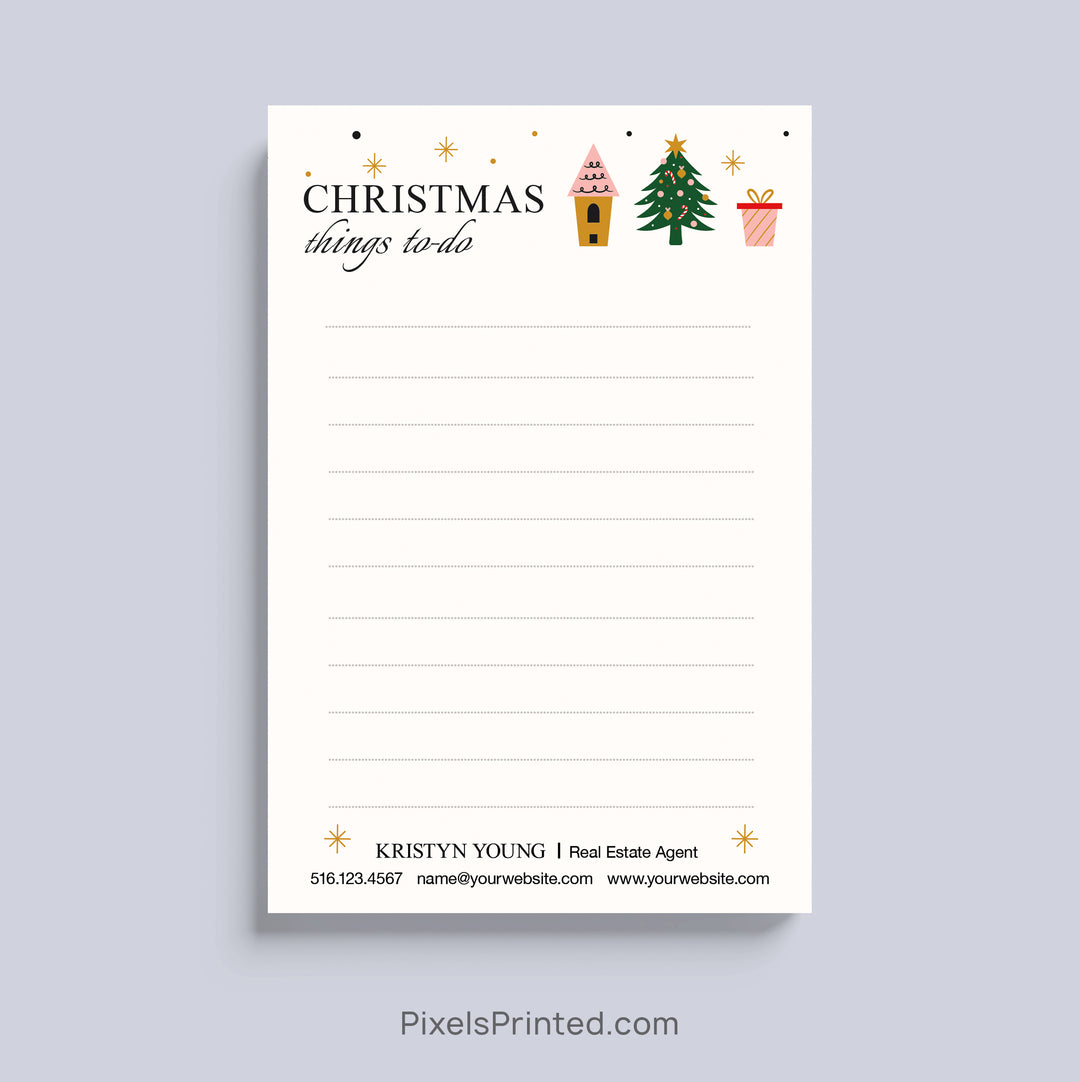 Personalized christmas shopping list notepad for real estate professionals