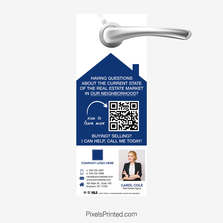 Neighborhood real estate door hanger for Century 21 agents