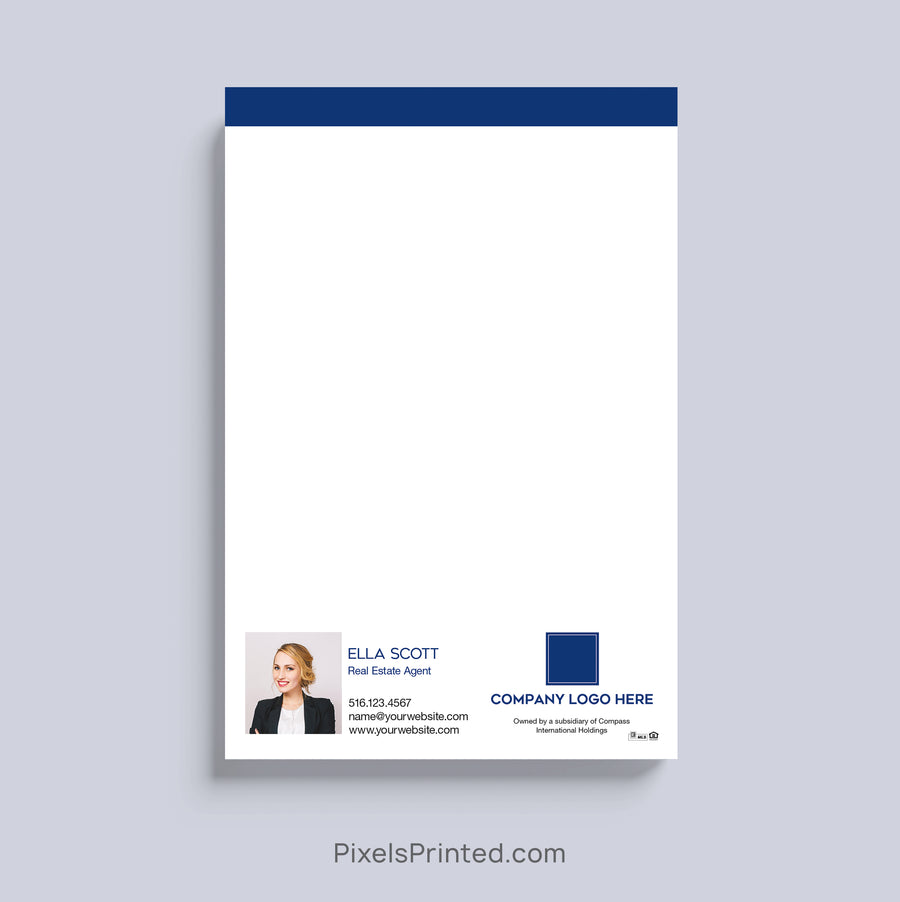 Personalized Coldwell Banker realtor notepad with headshot and contact information