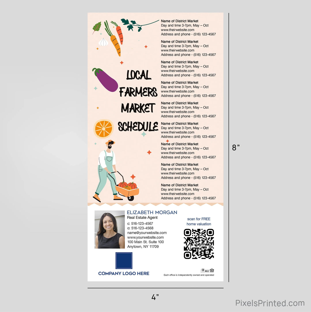 Coldwell Banker realty Farmers Market Schedule Postcard Magnets PixelsPrinted 