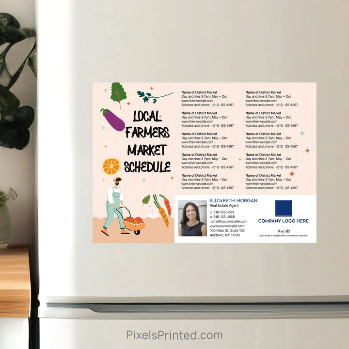 Coldwell Banker realty Farmers Market Schedule Postcard Magnets PixelsPrinted 