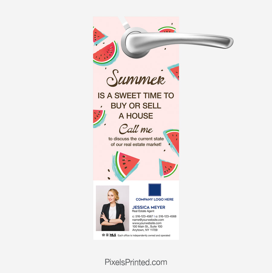 Summer buying and selling real estate door hanger for Coldwell Banker Realty