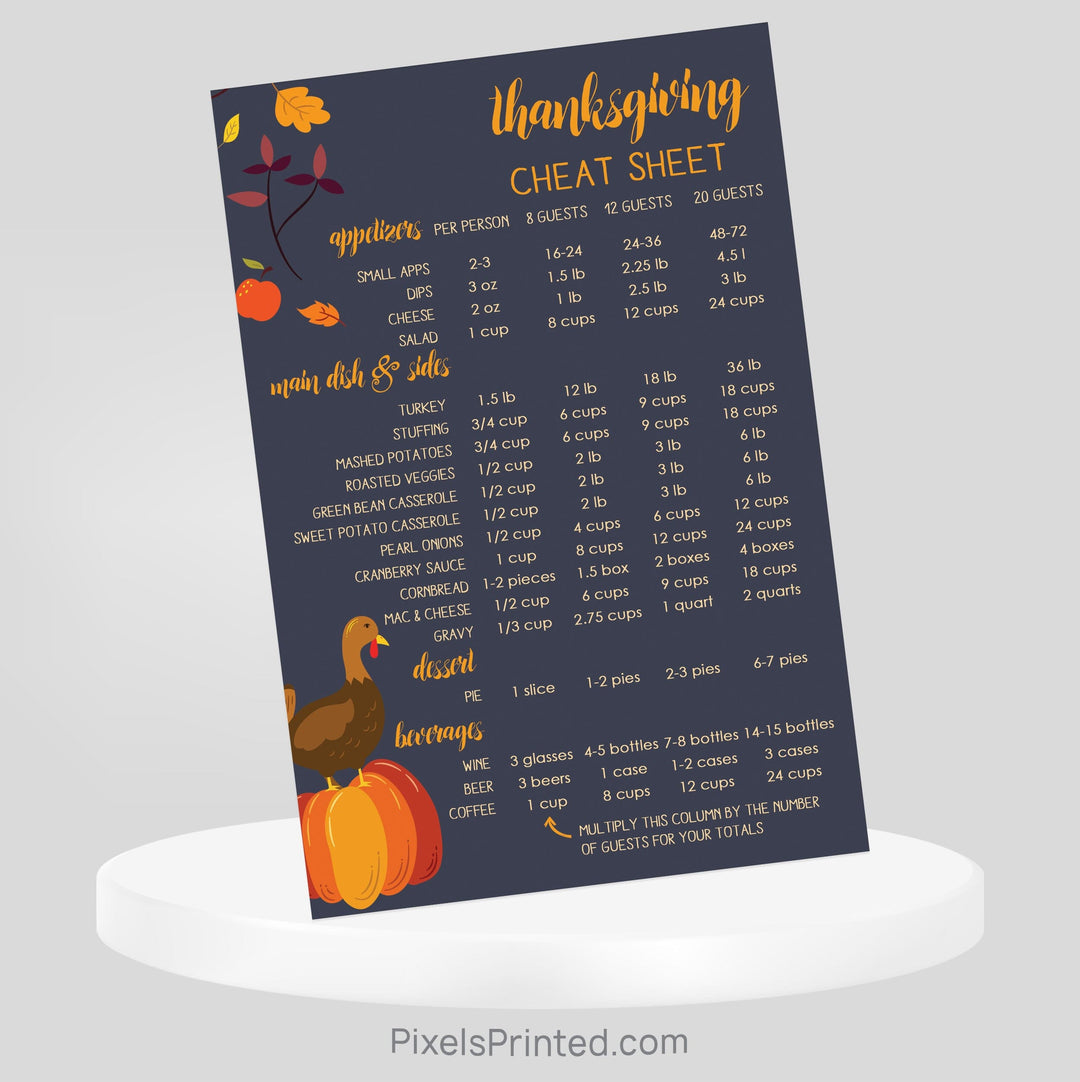Coldwell Banker Thanksgiving cheat sheet postcards PixelsPrinted 