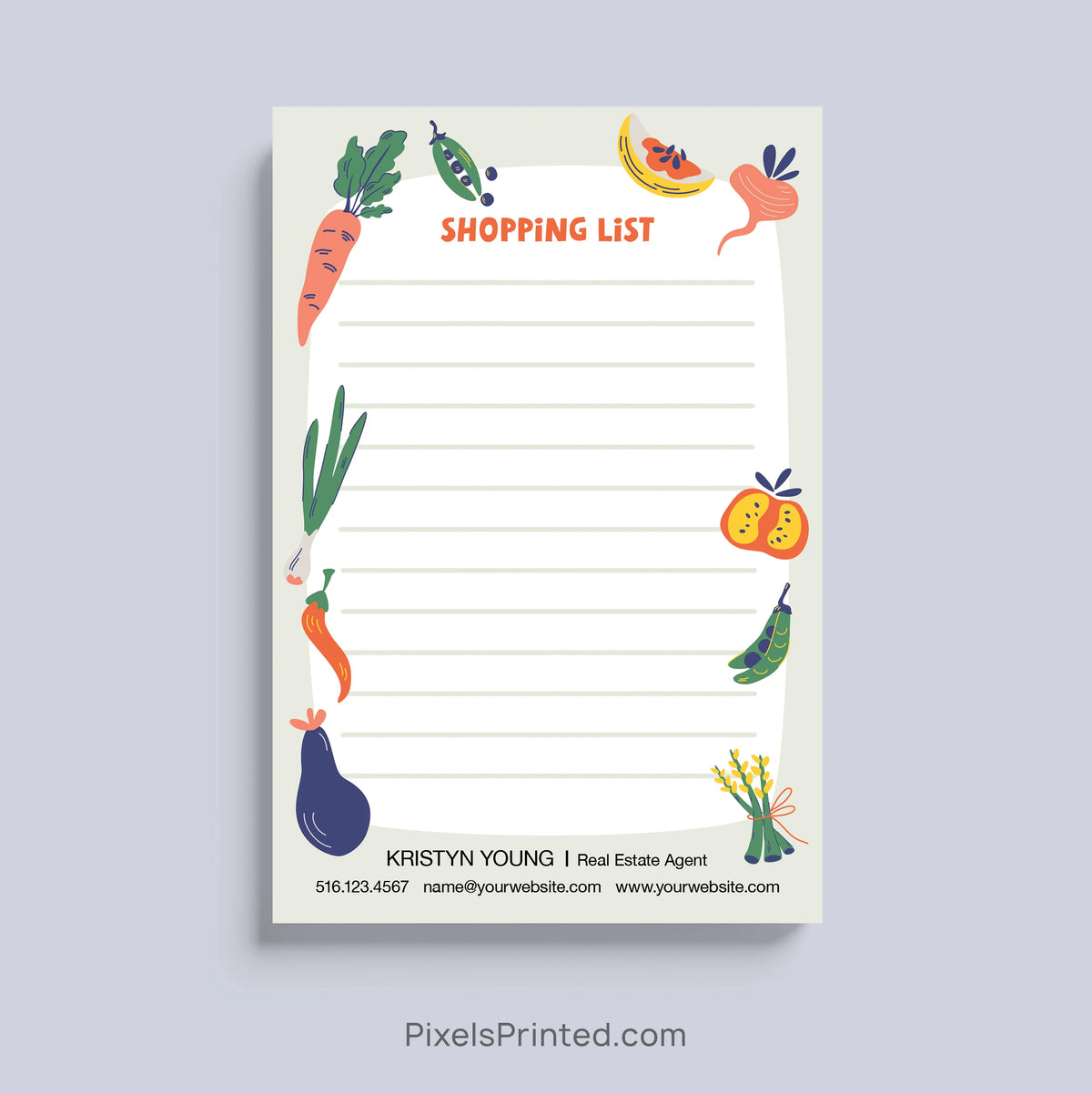Custom Grocery List Notepad for Real Estate Professionals