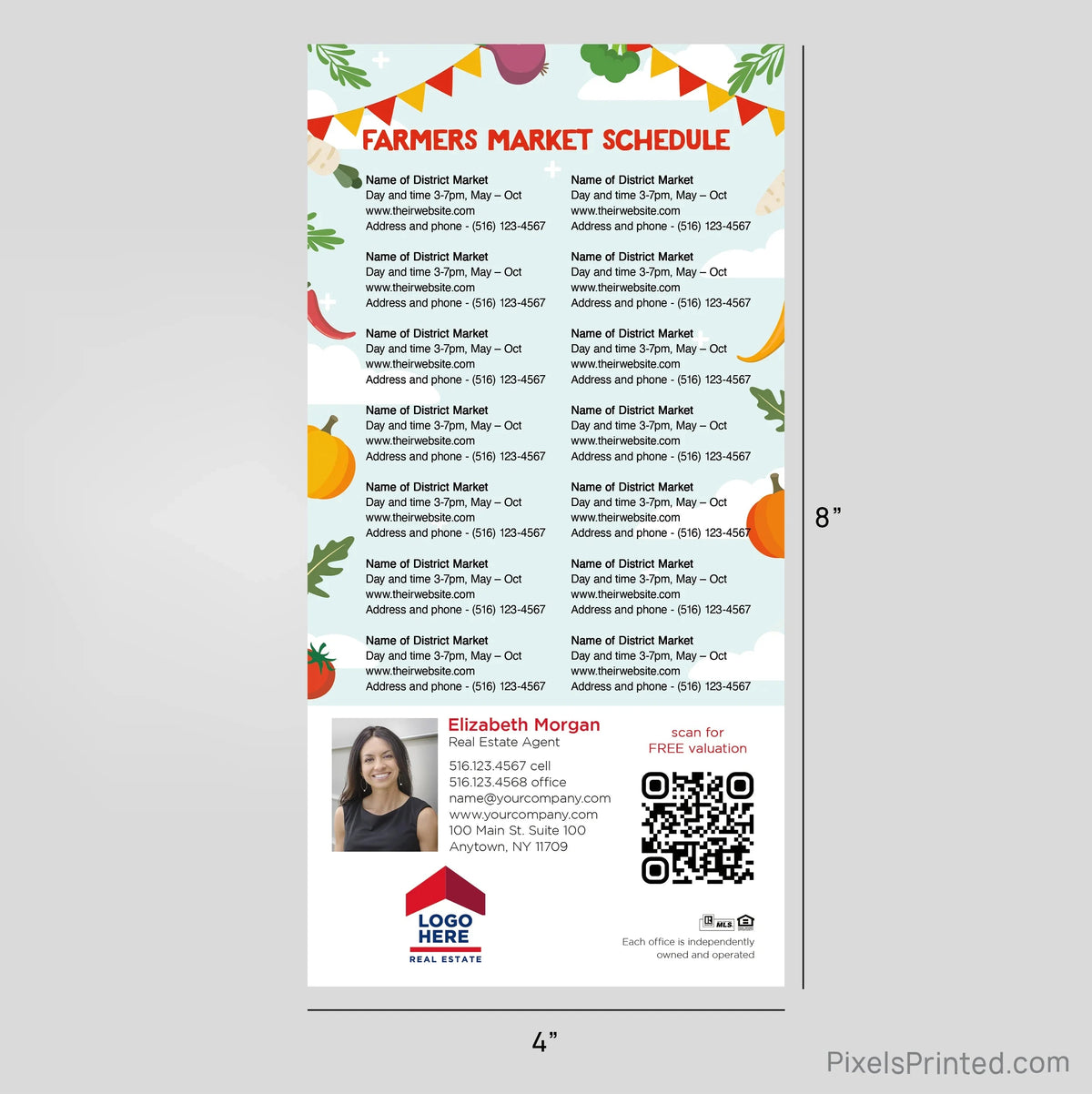 ERA Real Estate Farmers Market Schedule Postcard Magnets postcard magnets PixelsPrinted 