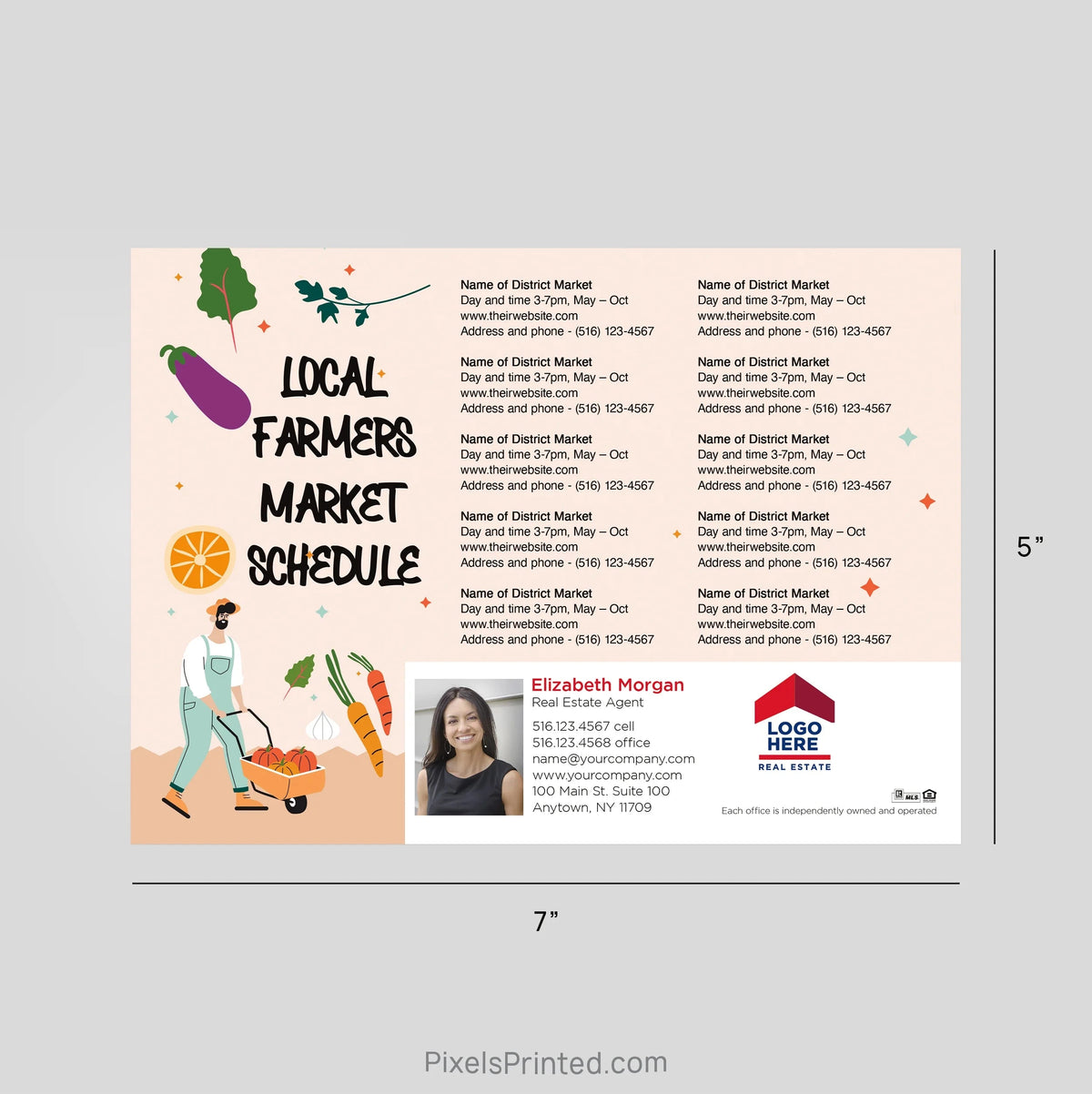 ERA Real Estate Farmers Market Schedule Postcard Magnets postcard magnets PixelsPrinted 