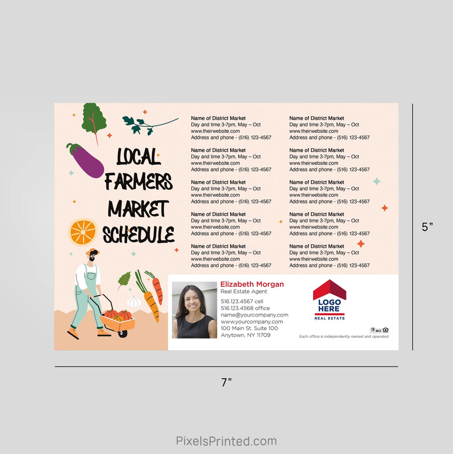 ERA Real Estate Farmers Market Schedule Postcard Magnets postcard magnets PixelsPrinted 