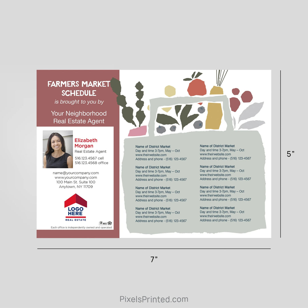 ERA Real Estate Farmers Market Schedule Postcard Magnets postcard magnets PixelsPrinted 