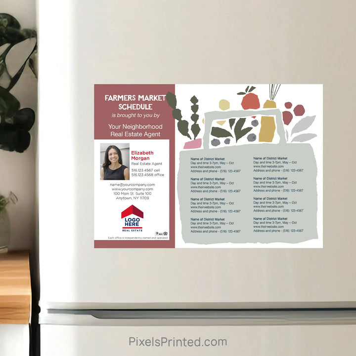 ERA Real Estate Farmers Market Schedule Postcard Magnets postcard magnets PixelsPrinted 
